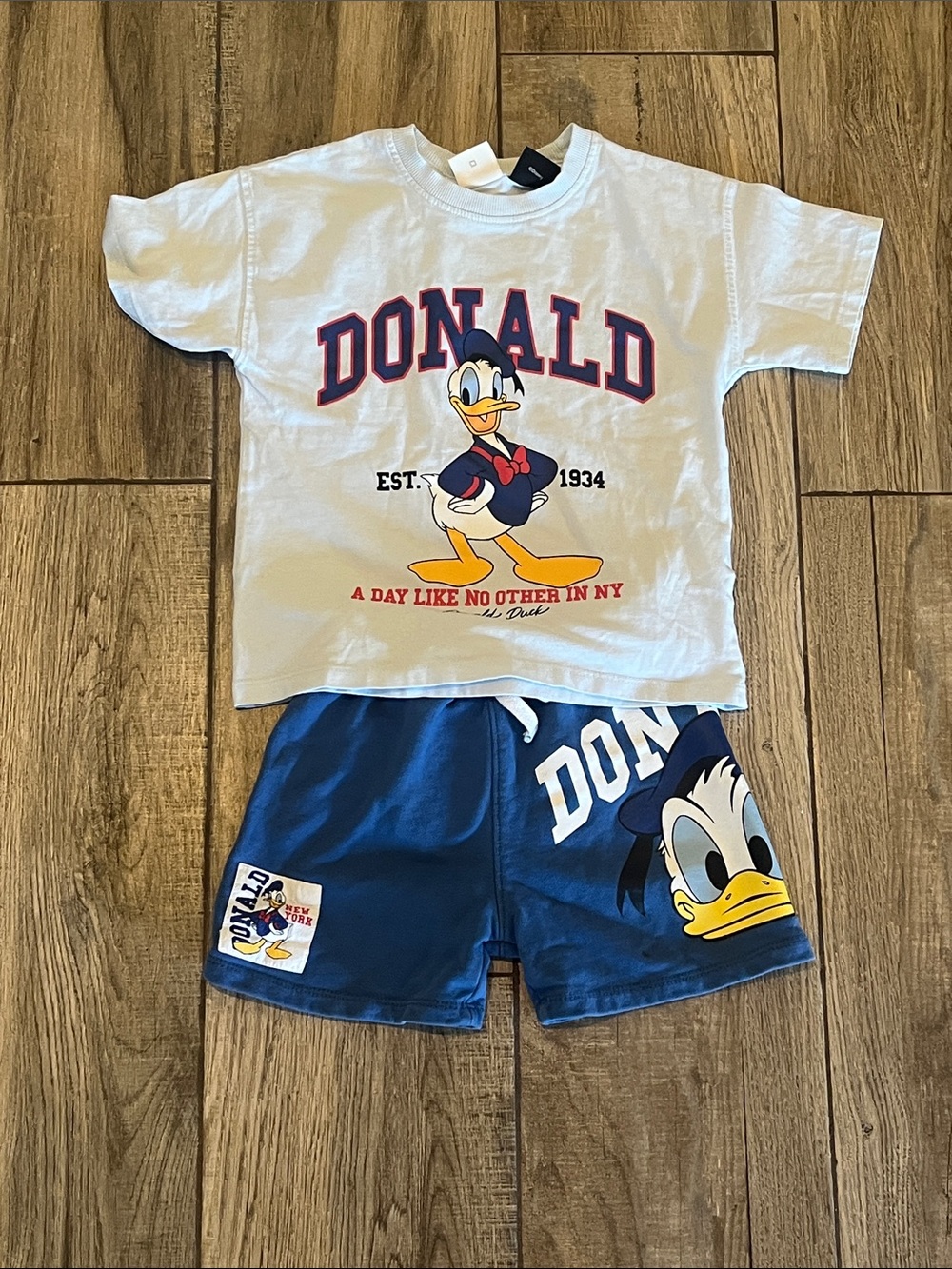 Zara Kids Donald Two-Piece Set - White & Blue